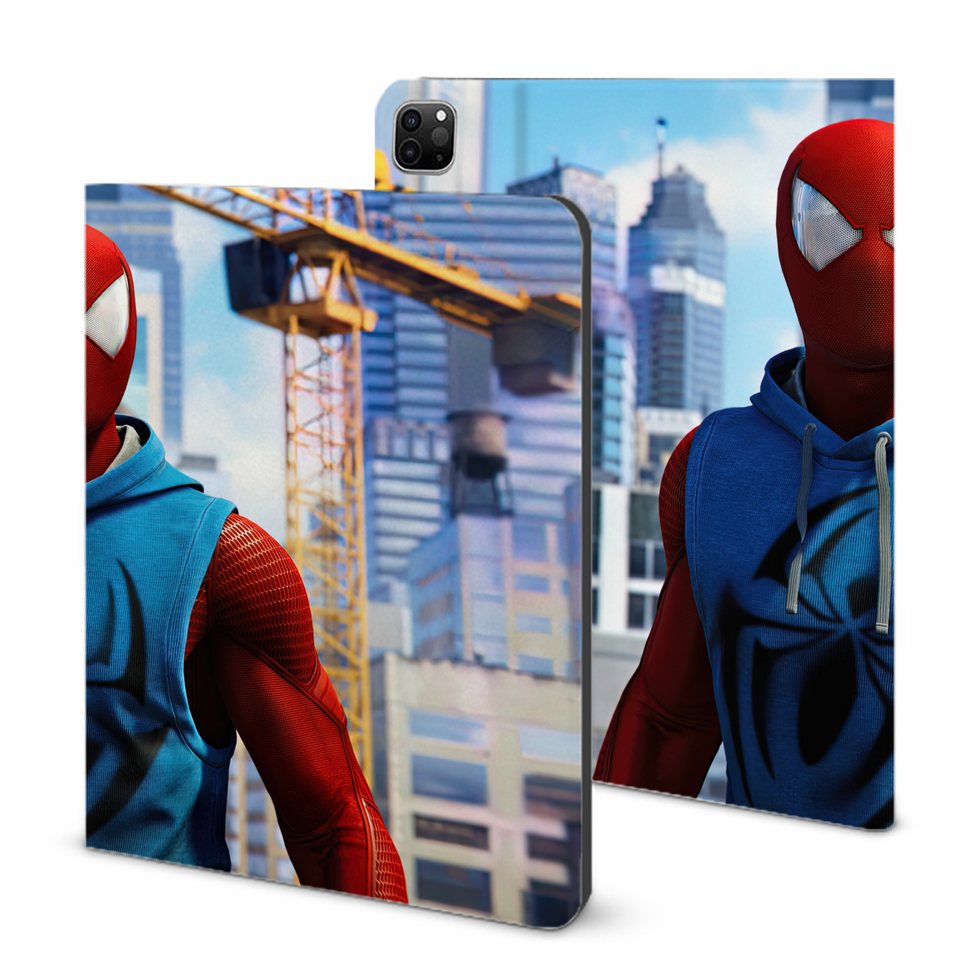 （画像用） Spider Man スパイダーマン IPad ケース ブック型 PUレザー TPU 耐衝撃 軽量 薄型 ペン収納なし 全面保護 IPad 各モデル対応